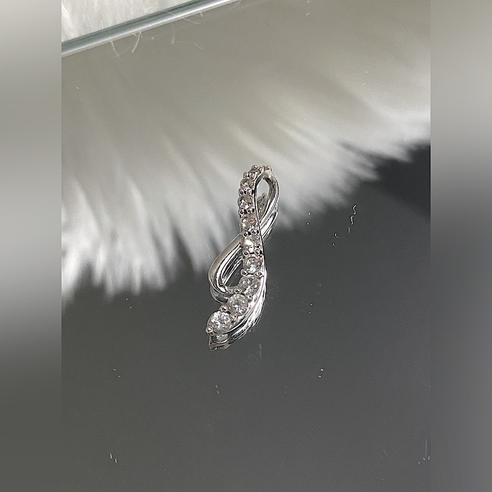 925 Sterling Silver CZ Pave Infinity Drop Pendant